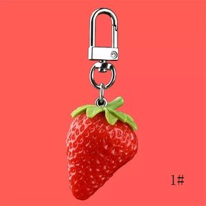 Realistic strawberry keychain
